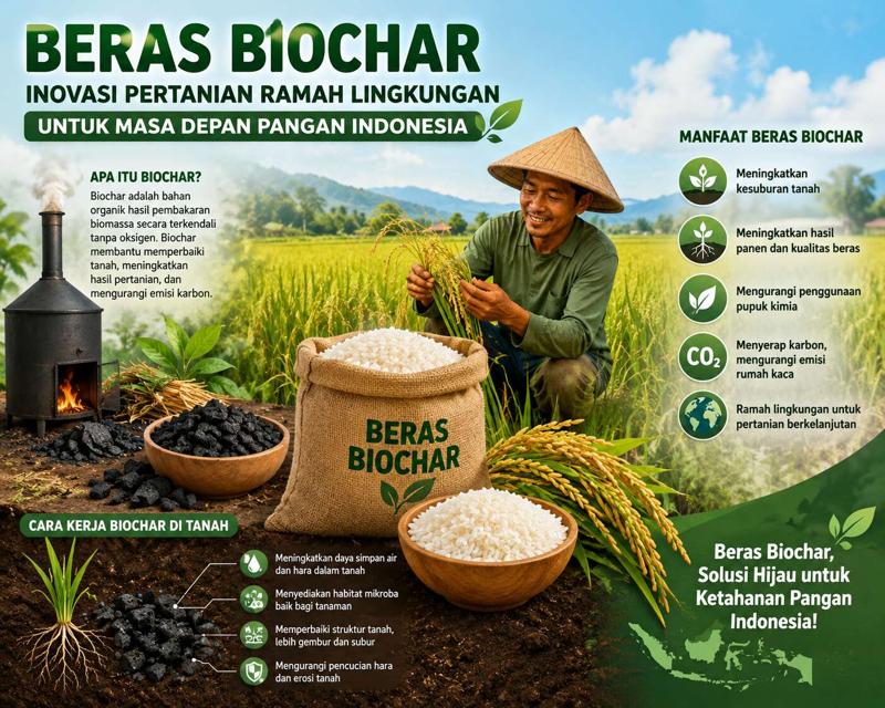 Beras Biochar: Inovasi Pertanian Ramah Lingkungan untuk Masa Depan Pangan Indonesia
